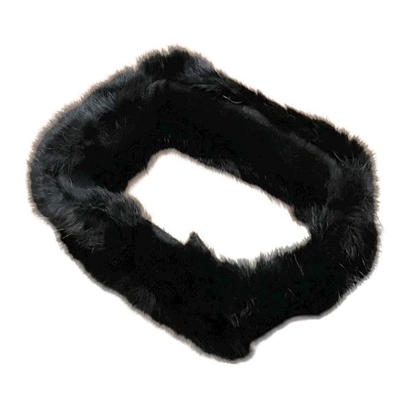 Genuine Fur Collar Scarf Black - Picture 1 of 6